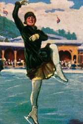 Den norske kunstskøjteløber og filmstjerne Sonja Henie, 1928.