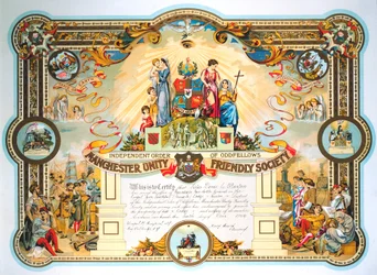 Embedsindehavers certifikat fra Female Lodge of the Manchester Unity Friendly Society, 1929