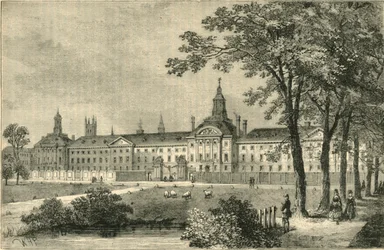 Det gamle Bethlehem Hospital, Moorfields, omkring 1750, ca. 1872