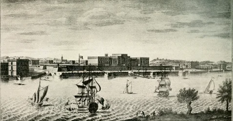 Old Fort William, fra floden, 1754, 1925.