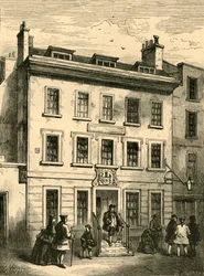 Gammelt hus, der stadig står i Bolt Court, 1897.