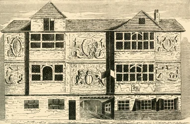 Gamle huse tidligere ved Bankside, c1878.
