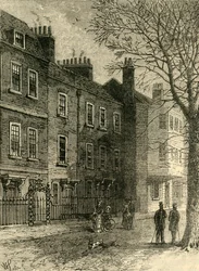 Gamle huse i kirkerækken, c1876.