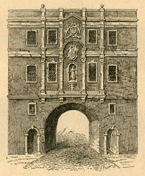 Old Lud Gate, fra et tryk udgivet omkring 1750, 1897.