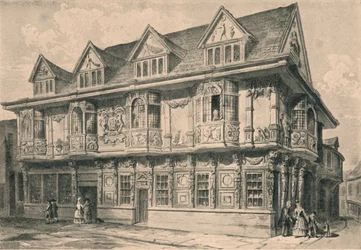 Gammelt hus i Ipswich, Suffolk, 1915