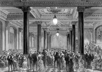 Åbningssoiree for de nye kontorer i Daily Telegraph, Fleet Street, London, 28. juni 1882