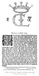 Lords and Commons Order angående våben, 16431644, 1893