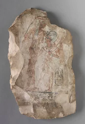 Ostracon: Ramesses II diedes af en gudinde, ca. 1279-1213 f.Kr.