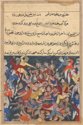 Side fra Tales of a Parrot Tuti-nama: Treogtyvende nat: De fyrre koner..., ca. 1560.