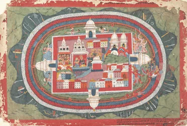 Side fra et spredt Bhagavata Purana-manuskript Life of Krishna, ca. 1775.