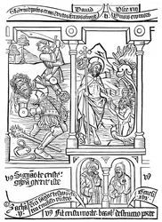 Side fra Biblia Pauperum, 1400-tallet, 1870