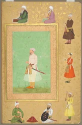 Side fra Late Shah Jahan Album: Portrait of Asaf Khan, ca. 1653.