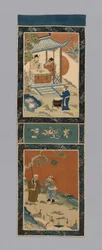 Panel til en skærm, Kina, Qing-dynastiet 1644-1911, 18751900.