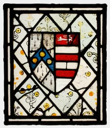 Panel med Heraldic Shield of Johnson, britisk, ca. 1500.