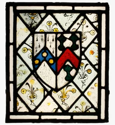 Panel med Heraldic Shield of Johnson, britisk, ca. 1500.