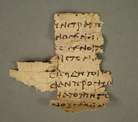 Papyrusfragment, koptisk, 4.-7. århundrede.