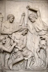 Paris, Frankrig Skulptur i Saint Roch kirke: Jesus tortureret, Paris, Frankrig