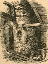 En del af Old London Wall nær Falcon Square, 1870, 1897.