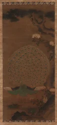 Påfugl, pæoner og fyr, Edo-perioden, 1615-1868