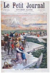 Folk strandede på isflager, Finland, 1894