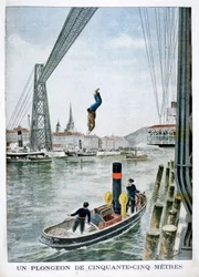 Person styrter 55 meter fra Portside, Rouen, 1901