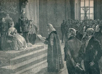 Overrækkelsen af den patriotiske tale til dronningen på tærsklen til Krimkrigen, 1854 1906
