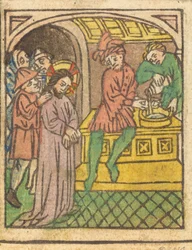 Pilatus vasker sine hænder [recto], ca. 14401450.