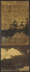 Fyrretræer, vand og skyer, Edo-perioden, 1600-tallet.