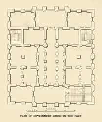 Plan over regeringshuset i fortet, 1925.