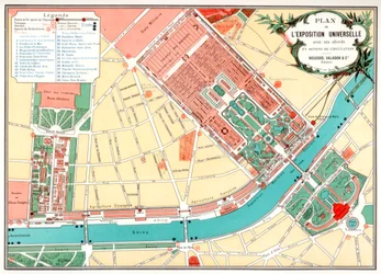 Plan for den universelle udstilling, Paris, 1889