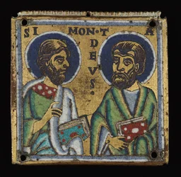 Pladepar: Simon og Thaddaeus og Thomas og Matthew, ca. 1160.