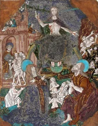 Tavle med den sidste dom, fransk, ca. 1500.