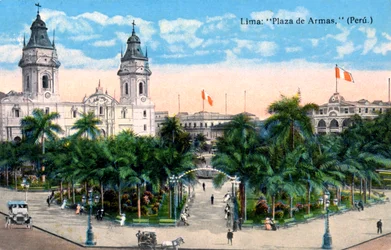 Plaza de Armas, Lima, Peru, begyndelsen af det 20. århundrede