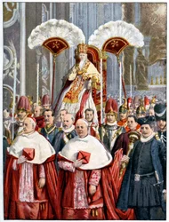 Pave Leo XIII i Peterskirken, Rom, 1900
