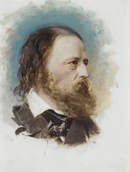 Portræt af Alfred, Lord Tennyson 1809-1892, 1870.