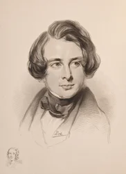 Portræt af Charles Dickens. Skitse af Dickens