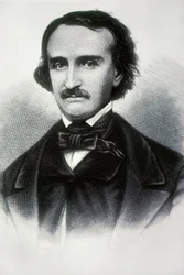 Portræt af Edgar Allan Poe (1809-1849), amerikansk forfatter. Indgravering af det 19. århundrede.
