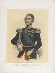 Portræt af Ivan Fyodorovich Paskevich, greve af Erivan, vicekonge af Kongeriget Polen, 1850