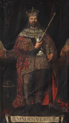 Portræt af Manuel I af Portugal 1469-1521, 1495.