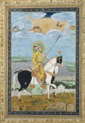 Portræt af Shah Jahan til hest, 1600-tallet.
