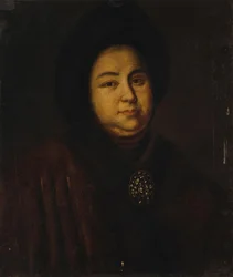 Portræt af Tsarina Evdokiya Feodorovna Lopukhina 1669-1731, hustru til zar Peter I af Rusland, 1