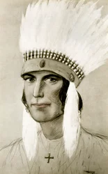 Portræt af en amerikansk indianer, det 20. århundrede