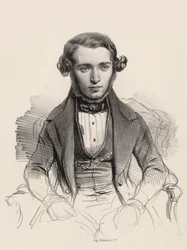 Portræt af pianist og komponist Jacob Rosenhain 1813-1894, 1845.