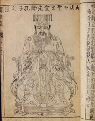 Portræt af den kinesiske tænker og socialfilosof Confucius, begyndelsen af det 19. århundrede