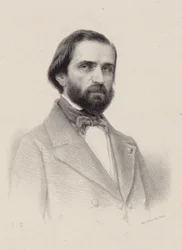 Portræt af komponisten Giuseppe Verdi 1813-1901, ca. 1850.