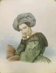 Portræt af skuespillerinden Ekaterina Semyonova 1786-1849, begyndelsen af det 19. århundrede.