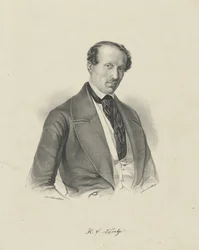 Portræt af komponisten Hans Christian Lumbye 1810-1874, ca. 1850.