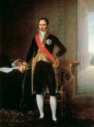 Portræt af kongen af Napoli og Spanien Joseph Bonaparte (1768-1844). Maleri.
