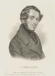 Portræt af pianisten og komponisten Sigismund Thalberg 1812-1871, ca. 1850.