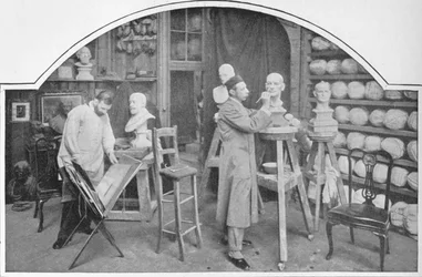 Forbereder modeller hos Madame Tussauds, London, c1903 1903